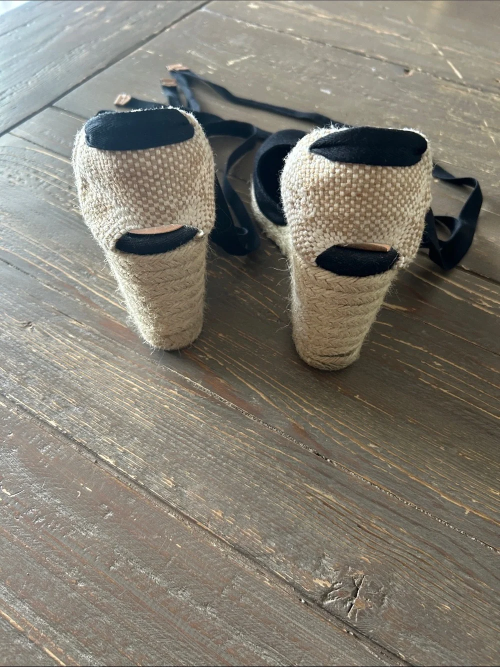 Castañer Carina Black Wedge Espadrille